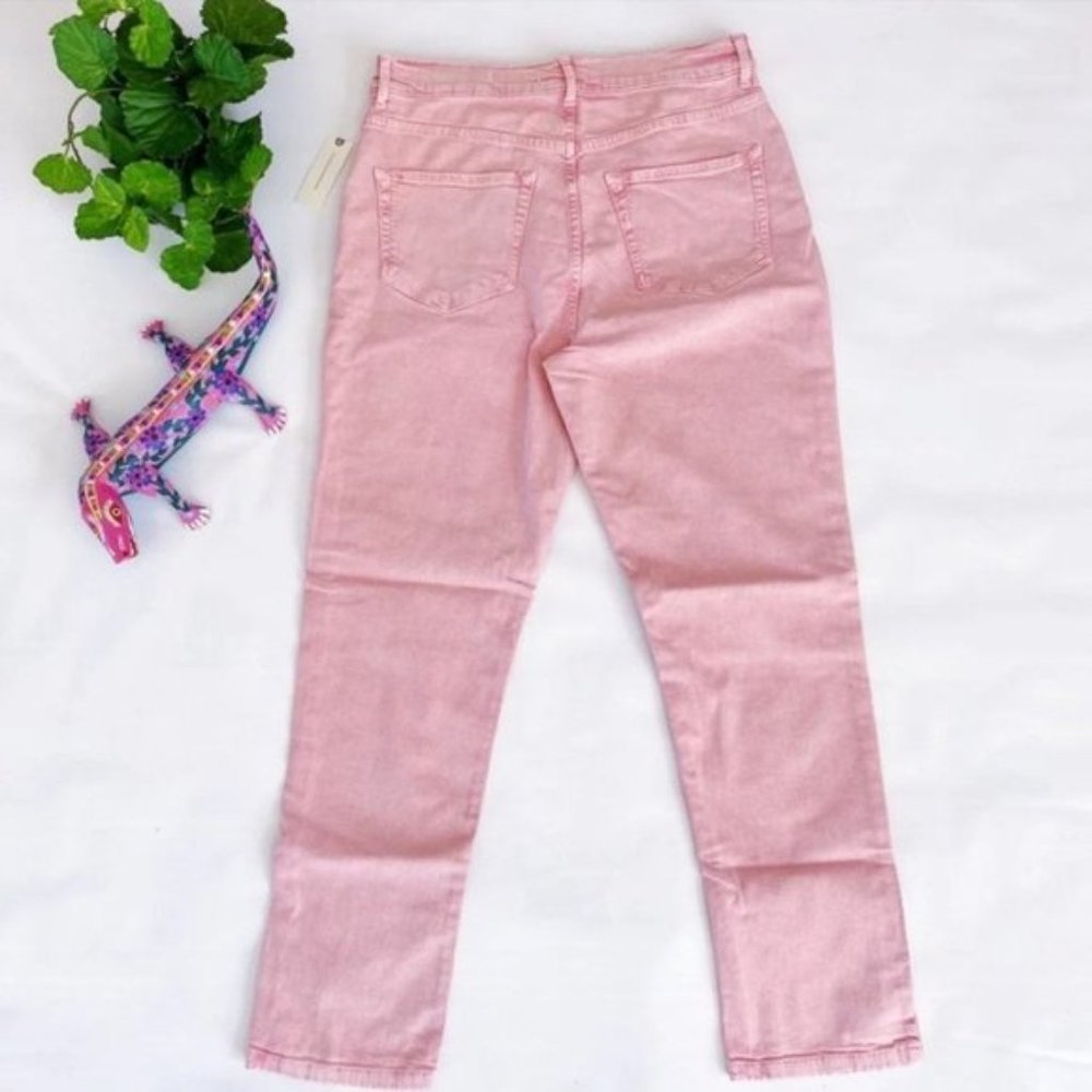 Anthropologie Pilcro Ultra High Rise Acid Wash Straight Jeans Button Fly Pink 27 - Picture 6 of 12